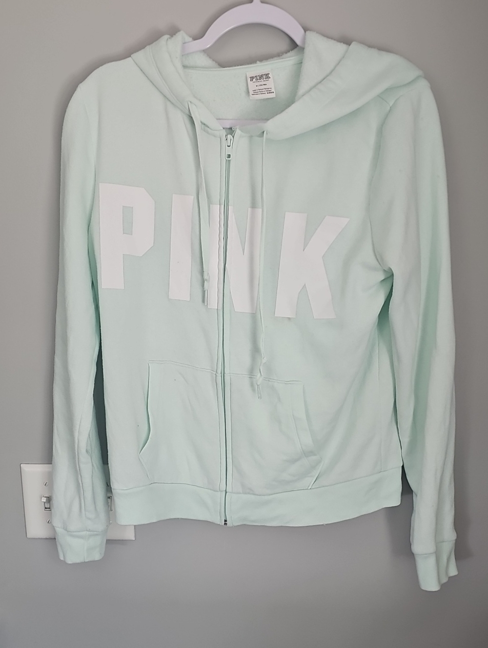 Vs Pink Zip Up Hoodie Sz Med Zip Front Hoodie, Mint Green And White!!